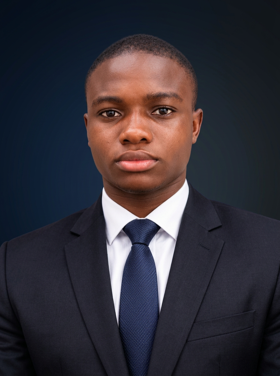 Mubash, Shopify and e-commerce specialist, wearing a navy suit